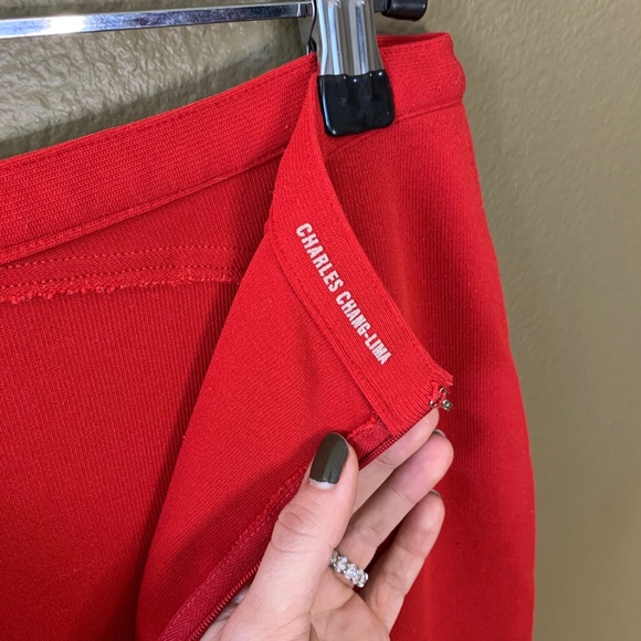 Size 2 Red Pencil Skirt High Waist - Picture 5 of 6